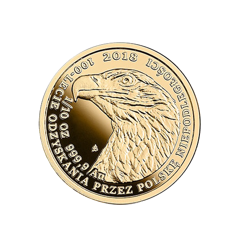 Bielik - złota moneta bulionowa 1/10 oz. - 100-lecie odzyskania przez Polskę niepodległości